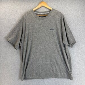 Reebok‎ Play Dry T-Shirt Gray Short Sleeve Crew Neck Logo Athletic Mens Size 2XL